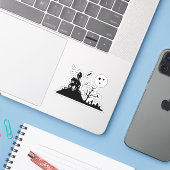 Sticker Maison hantée (Ordinateur portable avec iPhone)