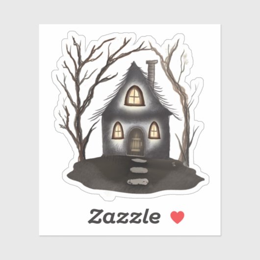 Sticker Maison hantée de Whimsi-Goth sombre (Feuille)
