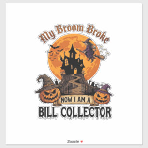 Sticker Maison Hantée Halloween Collecteur de Factures Bal