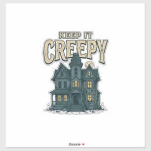 Sticker Maison Hantée Vintage Creepy Halloween Dés