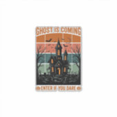 Sticker Maison Hantée Vintage Ghost Arrive Halloween Dé (Devant)