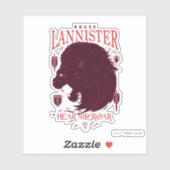 Sticker Maison Lannister - Entendez-moi Roar (Feuille)