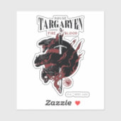 Sticker Maison Targaryen - Feu et Sang (Feuille)