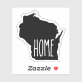 Sticker Maison Wisconsin noir et blanc (Feuille)