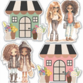 Sticker Maisons de filles amis (Devant)