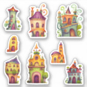 Sticker Maisons fantaisistes de scrapbooking petit format (Devant)