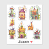 Sticker Maisons fantaisistes de scrapbooking petit format (Feuille)