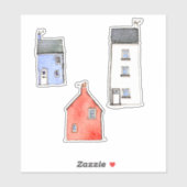 Sticker Maisons Watercolor (Feuille)