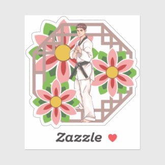 Sticker Maître de Taekwondo & Fleurs de Lotus - Harmonie M