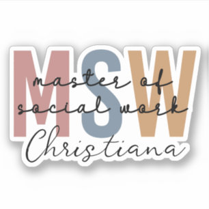 Sticker Maîtrise de travail social retro sur MSW personnal