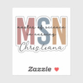 Sticker Maîtrise en sciences en sciences infirmières sur m (Feuille)