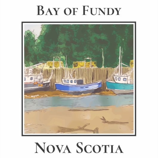 Sticker Majesté des marées de Fundy, bateaux (Recto)