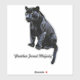 Sticker "Majestic Black Panther en forêt"