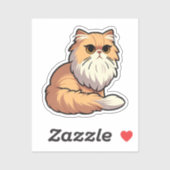 Sticker Majestic Fluffy Orange Chat - Regal style perse (Feuille)