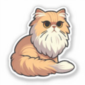 Sticker Majestic Fluffy Orange Chat - Regal style perse (Recto)
