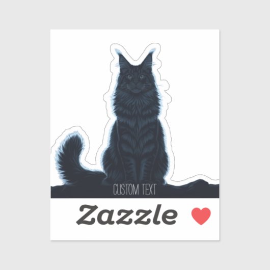 Sticker Majestic Maine Coon : Ordinateur portable de chat (Feuille)