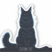 Sticker Majestic Maine Coon : Ordinateur portable de chat (Recto)