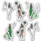 Sticker Majorette / Danseur / Cheval / Drapeau vert (Devant)