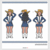 Sticker Majorette / Danseuse Denim occidental #2 (Feuille)