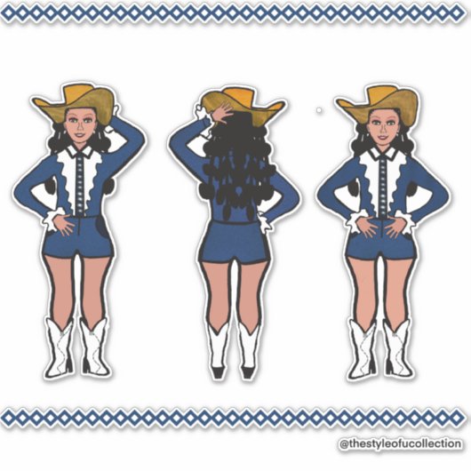 Sticker Majorette / Danseuse Denim occidental #2 (Devant)
