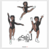 Sticker Majorette / Danseuse Tri Noir (Feuille)
