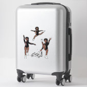 Sticker Majorette / Danseuse Tri Noir (Sur valise)