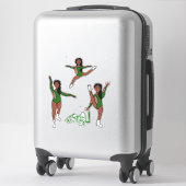 Sticker Majorette / Danseuse Tri Pose Vert (Sur valise)