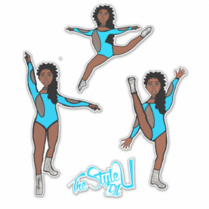 Sticker Majorette / Danseuse Trois Poses Turquoise