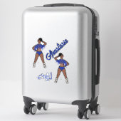 Sticker Majorette personnalisée / Frange bleu danseur (Sur valise)