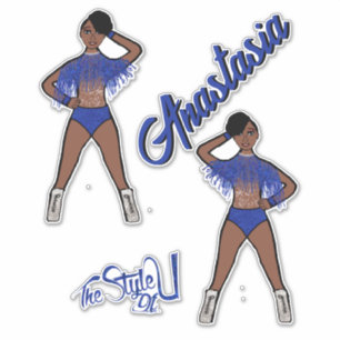 Sticker Majorette personnalisée / Frange bleu danseur