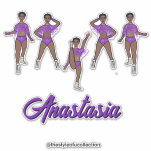 Sticker Majorette personnalisée / Frange violet danseur