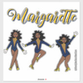 Sticker Majorette Tri- Pose Bleu/Jaune Diamant #1 (Feuille)