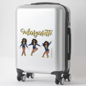 Sticker Majorette Tri- Pose Bleu/Jaune Diamant #1 (Sur valise)