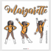 Sticker Majorette Tri- Pose / Diamant Orange # 1 (Feuille)