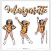 Sticker Majorette Tri- Pose / Diamant Orange # 2 (Feuille)