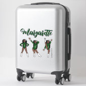 Sticker Majorette Tri- Pose / Diamant Vert # 1 (Sur valise)