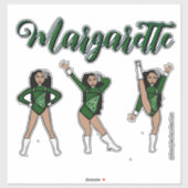 Sticker Majorette Tri- Pose / Diamant Vert # 2 (Feuille)