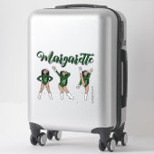 Sticker Majorette Tri- Pose / Diamant Vert # 2 (Sur valise)