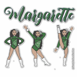 Sticker Majorette Tri- Pose / Diamant Vert # 2