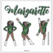 Sticker Majorette Tri- Pose / Green Diamond # 1 (Feuille)