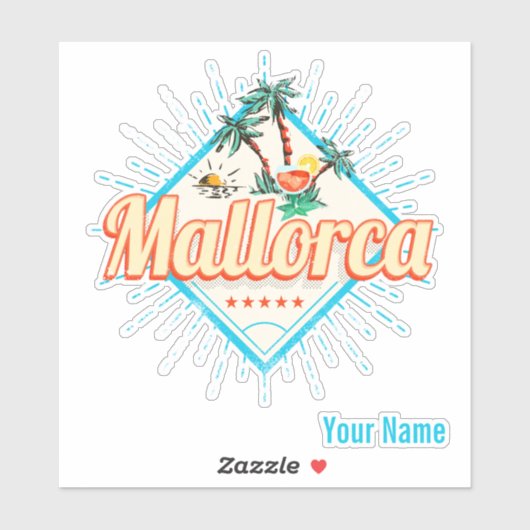 Sticker Majorque Baléares Île Retro Parrot Vintage (Feuille)