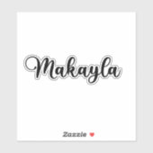 Sticker Makayla Nom - Calligraphie manuscrite (Feuille)