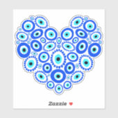 Sticker Mal Oeil Amour Coeur Bleu (Feuille)