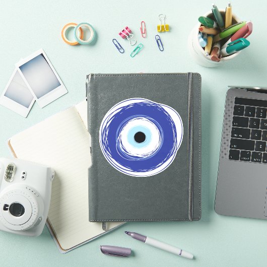 Sticker Mal Oeil Artiste Bleu Grec (Couverture iPad)