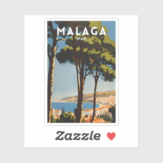 Sticker Malaga Espagne (Feuille)