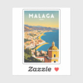 Sticker Malaga Espagne Vintage (Feuille)