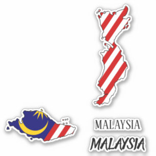 Sticker Malaisie Drapeau Charme Carte Patriotique
