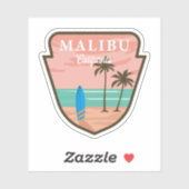 Sticker Malibu California Beach Malibu Welcome Bag (Feuille)
