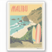 Sticker Malibu, Californie (Devant)