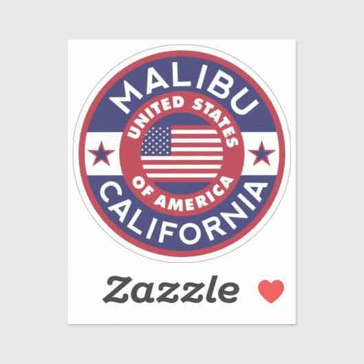 Sticker MALIBU, Californie (Feuille)
